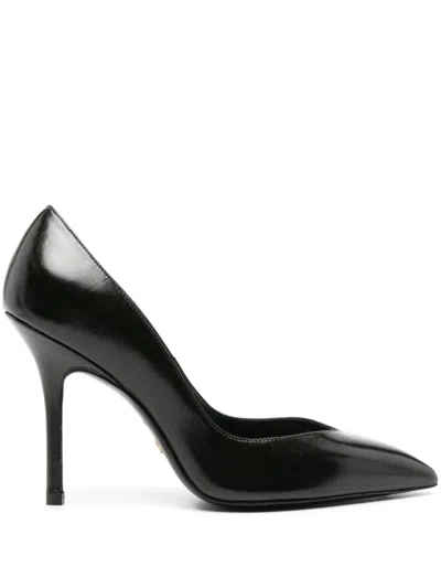 Stuart Weitzman Eva 100mm Leather Pumps In Black