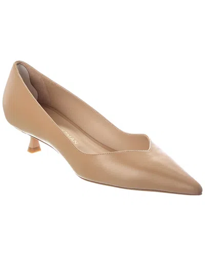 Stuart Weitzman Eva 35 Leather Pump In Brown