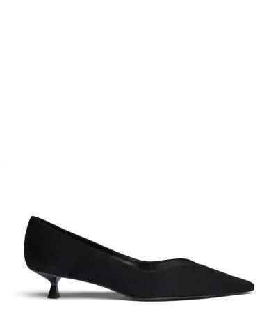 Stuart Weitzman 35mm Eva Suede Pumps In Black
