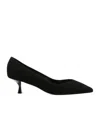 Stuart Weitzman Stuart Suede Kitten Pumps In Black