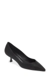 Stuart Weitzman Eva Kitten Heel Pointed Toe Pump In Black