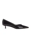 Stuart Weitzman Stuart Leather Kitten-heel Pumps In Black