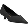 Stuart Weitzman Eva Kitten Heel Pointed Toe Pump In Black