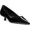 Stuart Weitzman Eva Kitten Heel Pointed Toe Pump In Black