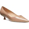 Stuart Weitzman Eva Kitten Heel Pointed Toe Pump In Brown