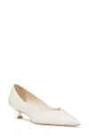 Stuart Weitzman Eva Kitten Heel Pointed Toe Pump In Seashell