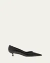 Stuart Weitzman Eva Kitten Heel Pointed Toe Pump In Cherry
