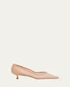 Stuart Weitzman Women's Eva 35mm Mesh & Leather Pumps In Ginger