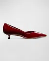 Stuart Weitzman Eva Patent Kitten-heel Pumps In Rosewood