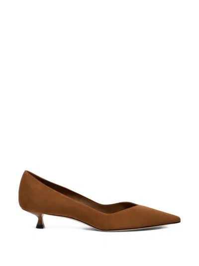 Stuart Weitzman Eva Suede Pumps Pointed Toe Kitten Heel In Multi