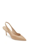 Stuart Weitzman Eva Pointed Toe Slingback Pump In Adobe