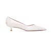 Stuart Weitzman Eva Leather Kitten-heel Pumps In White