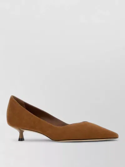 Stuart Weitzman Eva Suede Pumps Pointed Toe Kitten Heel In Multi