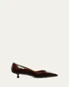 Stuart Weitzman Eva Tortoiseshell Kitten-heel Pumps In Dark Brown