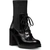 Stuart Weitzman Everitt Stretch Leather Lace-up Booties