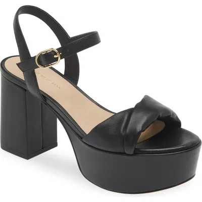 Stuart Weitzman Everly Block Heel Platform Sandal In Black
