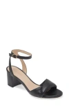 Stuart Weitzman Everly Block Heel Sandal In Black Nappa
