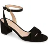 Stuart Weitzman Everly Block Heel Sandal In Black