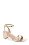 Stuart Weitzman Everly Block Heel Sandal In Platino
