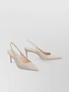 Stuart Weitzman Fabric Pointed Toe Slingback Pumps In Neutrals