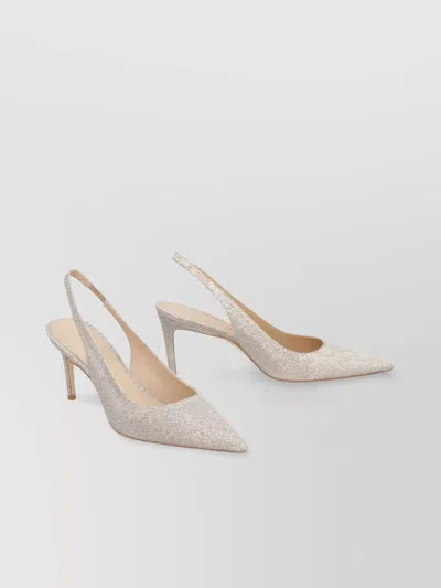Stuart Weitzman Fabric Pointed Toe Slingback Pumps In Neutrals
