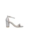 Stuart Weitzman Gray Fabric Sandal In Gray