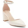 Stuart Weitzman Faux Pearl Block Heel Pump