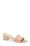 Stuart Weitzman Faux Pearl Slide Sandal In Ginger