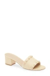 Stuart Weitzman Faux Pearl Slide Sandal In Natural