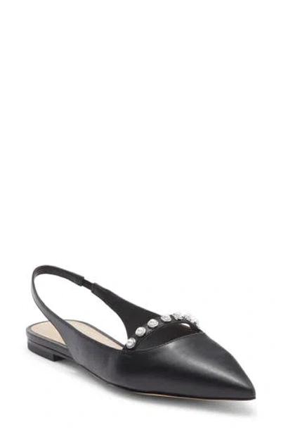 Stuart Weitzman Faux Pearl Slingback Pump In Black