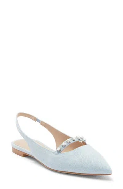 Stuart Weitzman Faux Pearl Slingback Pump In Blue