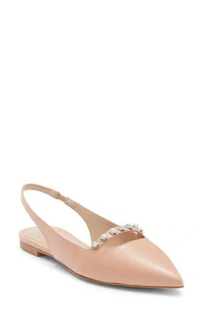Stuart Weitzman Faux Pearl Slingback Pump In Pink