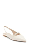 Stuart Weitzman Faux Pearl Slingback Pump In White