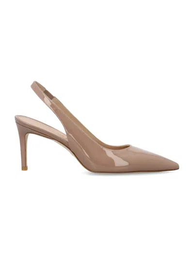 Stuart Weitzman Fawn Patent Leather Slingback Pump For Women In Brown