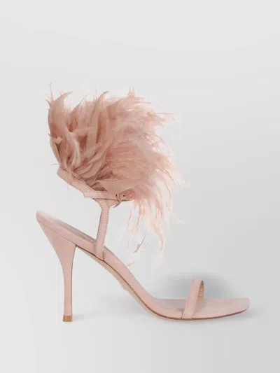 STUART WEITZMAN FEATHER 100 SANDALS IN SUEDE LEATHER