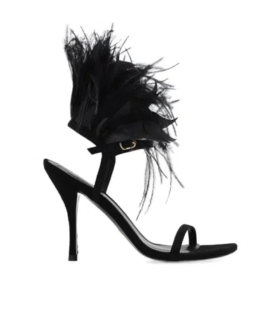 Stuart Weitzman Feather High-heeled Sandals In Black