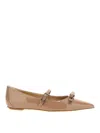 Stuart Weitzman Pointed Ballet Shoes In Beige