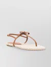 Stuart Weitzman Felicity Bow Braided Flat Open Espadrille In Orange