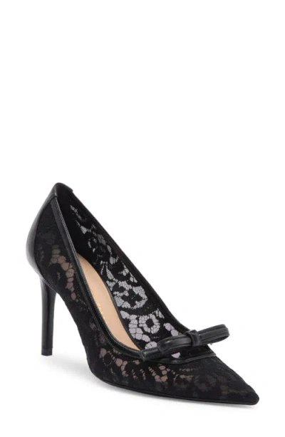 Stuart Weitzman Felicity Bow Pointed Toe Pump In Black