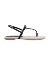 Stuart Weitzman Felicity Espadrillas Thong Sandals In Black