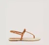 Stuart Weitzman Felicity Bow Braided Flat Open Espadrille In Brown