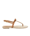Stuart Weitzman Felicity Espadrillas Thong Sandals In Brown