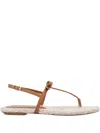 Stuart Weitzman Felicity Espadrillas Thong Sandals In Brown