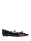Stuart Weitzman Felicity Bow Ballerinas In Black