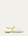 Stuart Weitzman Felicity Leather Bow Espadrille Sandals