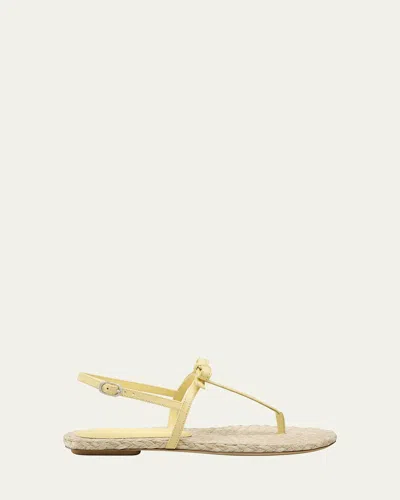Stuart Weitzman Felicity Leather Bow Espadrille Sandals