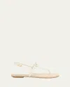Stuart Weitzman Felicity Leather Bow Espadrille Sandals In Creamnatural