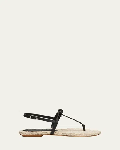 Stuart Weitzman Felicity Leather Bow Espadrille Sandals In Multi