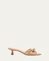 Stuart Weitzman Felicity Bow Slides 50mm Adobe In Adobe