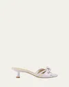 Stuart Weitzman Felicity Patent Bow Mule Sandals In Wisteria